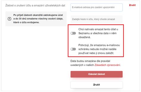 Jak zrušit email na Seznamu